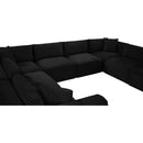 Meridian Shaggy Black Corduroy Performance Fabric Modular Sectional IMAGE 11