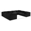 Meridian Shaggy Black Corduroy Performance Fabric Modular Sectional IMAGE 13