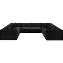 Meridian Shaggy Black Corduroy Performance Fabric Modular Sectional IMAGE 3