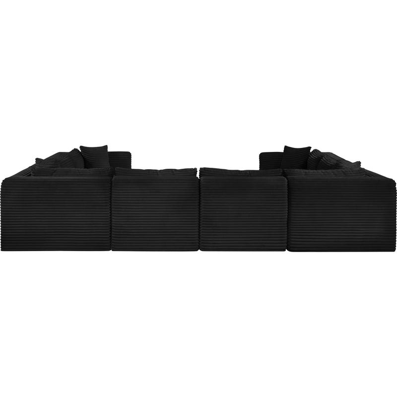 Meridian Shaggy Black Corduroy Performance Fabric Modular Sectional IMAGE 5
