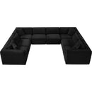 Meridian Shaggy Black Corduroy Performance Fabric Modular Sectional IMAGE 6
