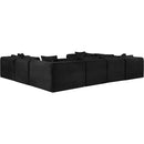 Meridian Shaggy Black Corduroy Performance Fabric Modular Sectional IMAGE 7