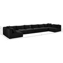 Meridian Shaggy Black Corduroy Performance Fabric Modular Sectional IMAGE 12