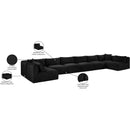 Meridian Shaggy Black Corduroy Performance Fabric Modular Sectional IMAGE 13