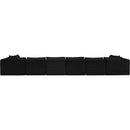 Meridian Shaggy Black Corduroy Performance Fabric Modular Sectional IMAGE 5
