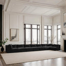 Meridian Shaggy Black Corduroy Performance Fabric Modular Sectional IMAGE 2