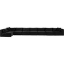 Meridian Shaggy Black Corduroy Performance Fabric Modular Sectional IMAGE 3