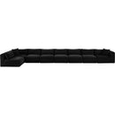 Meridian Shaggy Black Corduroy Performance Fabric Modular Sectional IMAGE 6