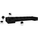 Meridian Shaggy Black Corduroy Performance Fabric Modular Sectional IMAGE 13