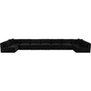 Meridian Shaggy Black Corduroy Performance Fabric Modular Sectional IMAGE 6