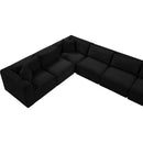 Meridian Shaggy Black Corduroy Performance Fabric Modular Sectional IMAGE 10