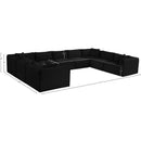 Meridian Shaggy Black Corduroy Performance Fabric Modular Sectional IMAGE 12