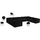 Meridian Shaggy Black Corduroy Performance Fabric Modular Sectional IMAGE 13
