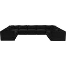 Meridian Shaggy Black Corduroy Performance Fabric Modular Sectional IMAGE 3
