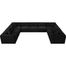 Meridian Shaggy Black Corduroy Performance Fabric Modular Sectional IMAGE 5