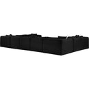 Meridian Shaggy Black Corduroy Performance Fabric Modular Sectional IMAGE 6