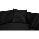 Meridian Shaggy Black Corduroy Performance Fabric Modular Sectional IMAGE 9