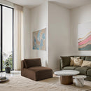 Meridian Shaggy Brown Corduroy Performance Fabric Armless Chair IMAGE 2