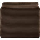 Meridian Shaggy Brown Corduroy Performance Fabric Armless Chair IMAGE 5