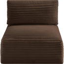 Meridian Shaggy Brown Corduroy Performance Fabric Armless Chair IMAGE 6