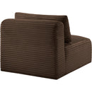 Meridian Shaggy Brown Corduroy Performance Fabric Armless Chair IMAGE 7