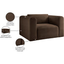 Meridian Shaggy Brown Corduroy Performance Fabric Arm Chair IMAGE 10