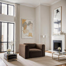 Meridian Shaggy Brown Corduroy Performance Fabric Arm Chair IMAGE 2