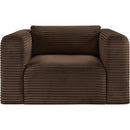 Meridian Shaggy Brown Corduroy Performance Fabric Arm Chair IMAGE 3