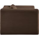 Meridian Shaggy Brown Corduroy Performance Fabric Arm Chair IMAGE 4