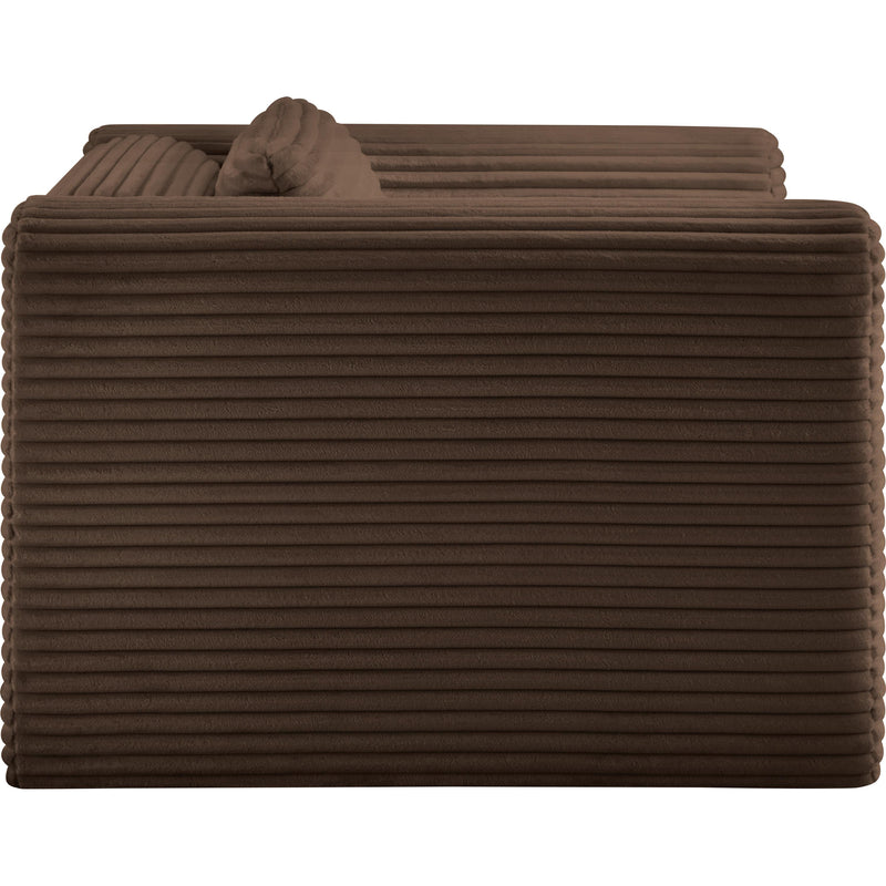 Meridian Shaggy Brown Corduroy Performance Fabric Arm Chair IMAGE 4