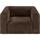 Meridian Shaggy Brown Corduroy Performance Fabric Arm Chair IMAGE 6