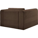 Meridian Shaggy Brown Corduroy Performance Fabric Arm Chair IMAGE 7