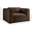 Meridian Shaggy Brown Corduroy Performance Fabric Arm Chair IMAGE 9