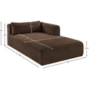 Meridian Shaggy Brown Corduroy Performance Fabric Chaise IMAGE 11