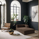 Meridian Shaggy Brown Corduroy Performance Fabric Chaise IMAGE 2