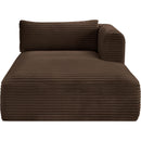 Meridian Shaggy Brown Corduroy Performance Fabric Chaise IMAGE 3