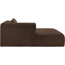 Meridian Shaggy Brown Corduroy Performance Fabric Chaise IMAGE 5