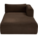 Meridian Shaggy Brown Corduroy Performance Fabric Chaise IMAGE 6