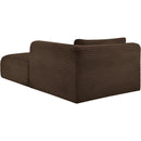 Meridian Shaggy Brown Corduroy Performance Fabric Chaise IMAGE 7