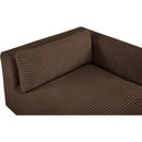Meridian Shaggy Brown Corduroy Performance Fabric Chaise IMAGE 8
