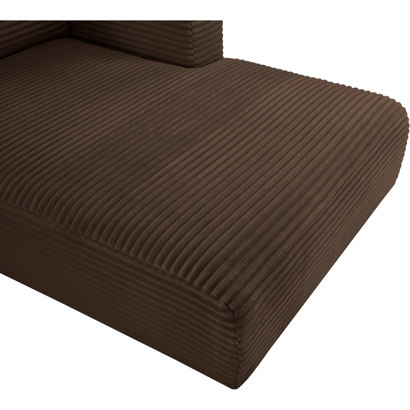 Meridian Shaggy Brown Corduroy Performance Fabric Chaise IMAGE 9