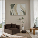 Meridian Shaggy Brown Corduroy Performance Fabric Corner Chair IMAGE 2