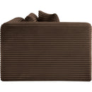 Meridian Shaggy Brown Corduroy Performance Fabric Corner Chair IMAGE 5