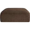 Meridian Shaggy Brown Corduroy Performance Fabric Ottoman IMAGE 3