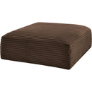 Meridian Shaggy Brown Corduroy Performance Fabric Ottoman IMAGE 4