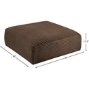 Meridian Shaggy Brown Corduroy Performance Fabric Ottoman IMAGE 7