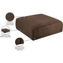 Meridian Shaggy Brown Corduroy Performance Fabric Ottoman IMAGE 8