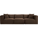 Meridian Shaggy Brown Corduroy Performance Fabric Modular Sofa IMAGE 3