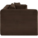 Meridian Shaggy Brown Corduroy Performance Fabric Modular Sofa IMAGE 4