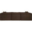 Meridian Shaggy Brown Corduroy Performance Fabric Modular Sofa IMAGE 5